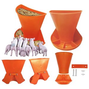 jgheab din plastic pentru purcei, montat pe perete
